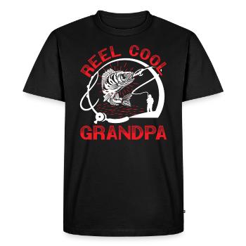 Reel Cool Grand-père Grand-père Pêcheur Grand-père - T-shirt Premium bio Homme - noir - Devant - Nico (187cm)