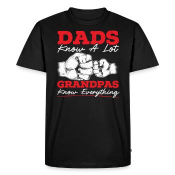 Dads Knows A Lot Grandpa Knows Everything - Men's Premium Organic T-Shirt - black - Front - Nico (187cm)