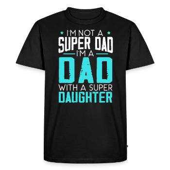Papa avec une super fille Fête des pères de la paternité - T-shirt Premium bio Homme - noir - Devant - Nico (187cm)