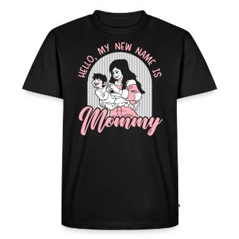 Bonjour Mon nouveau nom est maman maternité fête des mères - T-shirt Premium bio Homme - noir - Devant - Nico (187cm)