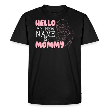 Bonjour Mon nouveau nom est maman maternité fête des mères - T-shirt Premium bio Homme - noir - Devant - Nico (187cm)
