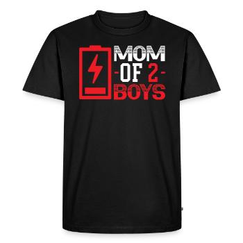 Maman de 2 garçons Maternité Meilleure maman Fête des mères - T-shirt Premium bio Homme - noir - Devant - Nico (187cm)