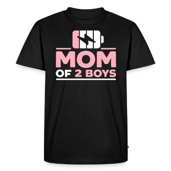 Maman de 2 garçons Maternité Meilleure maman Fête des mères - T-shirt Premium bio Homme - noir - Devant - Nico (187cm)