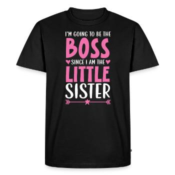 Va être le patron puisque je suis la petite sœur - T-shirt Premium bio Homme - noir - Devant - Nico (187cm)