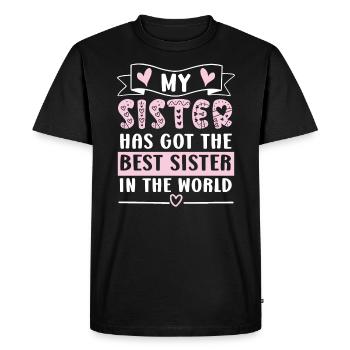 Ma sœur a la meilleure sœur du monde Sis - T-shirt Premium bio Homme - noir - Devant - Nico (187cm)
