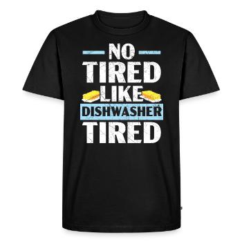 Pas fatigué comme lave-vaisselle fatigué Travail de lavage de vaisselle - T-shirt Premium bio Homme - noir - Devant - Nico (187cm)