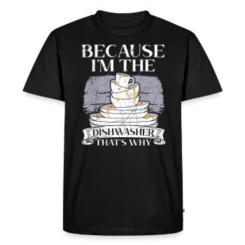 Parce que je suis la profession de lave-vaisselle - T-shirt Premium bio Homme - noir - Devant - Nico (187cm)