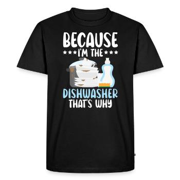 Parce que je suis la profession de lave-vaisselle - T-shirt Premium bio Homme - noir - Devant - Nico (187cm)