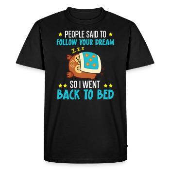 Je suis retourné au lit Nocturnal Bird Owl Whisperer - T-shirt Premium bio Homme - noir - Devant - Nico (187cm)