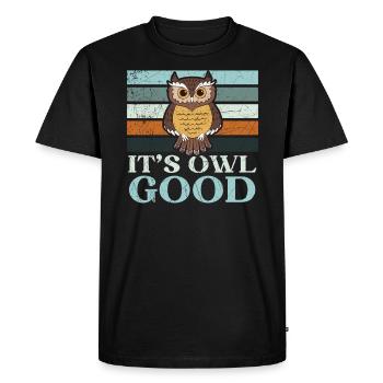 C’est Owl Good Nocturnal Bird Owl Whisperer - T-shirt Premium bio Homme - noir - Devant - Nico (187cm)