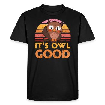 C’est Owl Good Nocturnal Bird Owl Whisperer - T-shirt Premium bio Homme - noir - Devant - Nico (187cm)