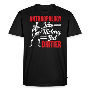 L’anthropologie comme l’histoire mais plus sale - T-shirt Premium bio Homme - noir - Devant - Nico (187cm)