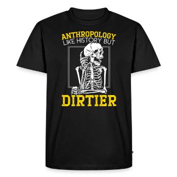 L’anthropologie comme l’histoire mais plus sale - T-shirt Premium bio Homme - noir - Devant - Nico (187cm)
