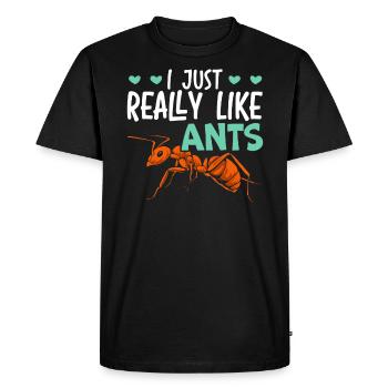 I Just Really Like Ants Insect Ant Whisperer - Men's Premium Organic T-Shirt - black - Front - Nico (187cm)