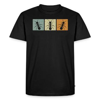 Rétro Fourmi Chuchoteur Amoureux des fourmis Insectes Journée mondiale des fourmis - T-shirt Premium bio Homme - noir - Devant - Nico (187cm)