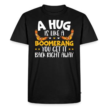 Boomerang Lover Lancer Sport Aborigène Australien - T-shirt Premium bio Homme - noir - Devant - Nico (187cm)