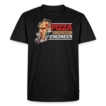 Ingénieur en transport de pizzas Livreur de nourriture - T-shirt Premium bio Homme - noir - Devant - Nico (187cm)
