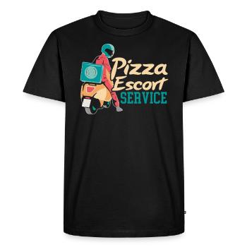 Pizza Escort Service Courier Food Delivery Guy - Men's Premium Organic T-Shirt - black - Front - Nico (187cm)