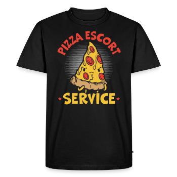 Pizza Escort Service Courier Food Delivery Guy - Men's Premium Organic T-Shirt - black - Front - Nico (187cm)