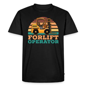 Profession d’opérateur de chariot élévateur - T-shirt Premium bio Homme - noir - Devant - Nico (187cm)