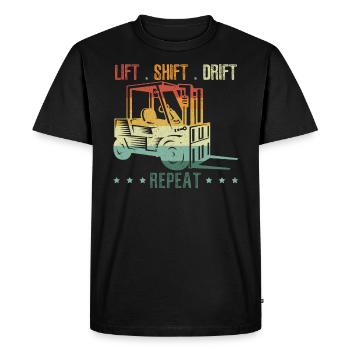Lift Shift Drift Repeat Forklift Driver Entrepôt - T-shirt Premium bio Homme - noir - Devant - Nico (187cm)