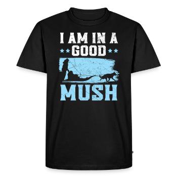 Je suis dans une bonne bouillie mushing chien traîneau musher - T-shirt Premium bio Homme - noir - Devant - Nico (187cm)