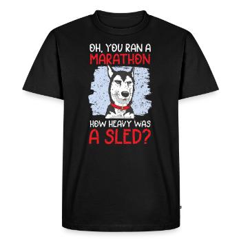 Mush Mushing Sled Dog Sledding Musher Huskie - Men's Premium Organic T-Shirt - black - Front - Nico (187cm)