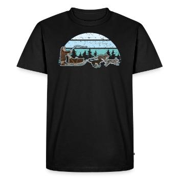 Mush Mushing Sled Dog Sledding Musher Huskie - Men's Premium Organic T-Shirt - black - Front - Nico (187cm)