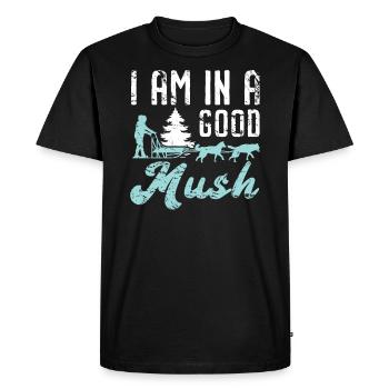 Je suis dans une bonne bouillie mushing chien traîneau musher - T-shirt Premium bio Homme - noir - Devant - Nico (187cm)