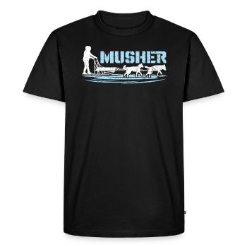 Mush Mushing Sled Dog Sledding Musher Huskie - Men's Premium Organic T-Shirt - black - Front - Nico (187cm)
