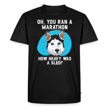 Mush Mushing Traîneau à chiens Musher Huskie - T-shirt Premium bio Homme - noir - Devant - Nico (187cm)