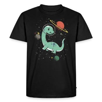 Brachiousaurus Dinosaure Paléontologue Astronaute - T-shirt Premium bio Homme - noir - Devant - Nico (187cm)