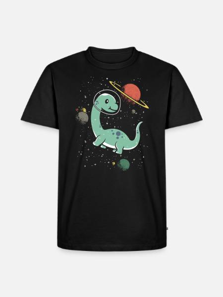 Brachiousaurus Dinosaure Paléontologue Astronaute - T-shirt Premium bio Homme - noir