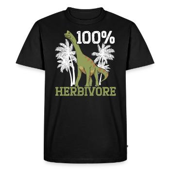 100% Herbivore Brachiousaurus Dinosaure Dino - T-shirt Premium bio Homme - noir - Devant - Nico (187cm)