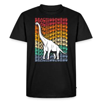 Brachiousaurus Dinosaure Futur Paléontologue Dino - T-shirt Premium bio Homme - noir - Devant - Nico (187cm)