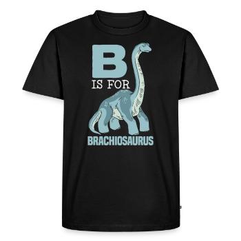 B est pour Brachiousaurus Dinosaur Paleontologist - T-shirt Premium bio Homme - noir - Devant - Nico (187cm)