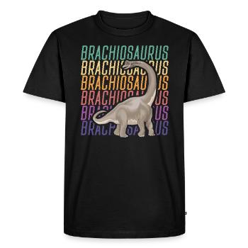 Brachiousaurus Dinosaure Futur Paléontologue Dino - T-shirt Premium bio Homme - noir - Devant - Nico (187cm)