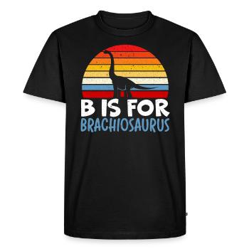 B est pour Brachiousaurus Dinosaur Paleontologist - T-shirt Premium bio Homme - noir - Devant - Nico (187cm)