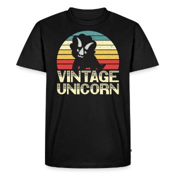 Licorne Vintage Triceratops Dinosaure Préhistorique - T-shirt Premium bio Homme - noir - Devant - Nico (187cm)