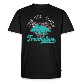 Cette fille aime Triceratops Dinosaure préhistorique - T-shirt Premium bio Homme - noir - Devant - Nico (187cm)