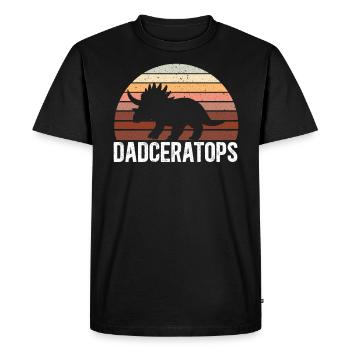 Dadceratops Triceratops Dinosaure Dino Daddy - T-shirt Premium bio Homme - noir - Devant - Nico (187cm)