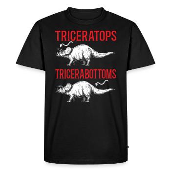 Triceratops Dinosaur Lover Prehistoric Dino - T-shirt Premium bio Homme - noir - Devant - Nico (187cm)