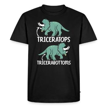 Triceratops Dinosaur Lover Prehistoric Dino - T-shirt Premium bio Homme - noir - Devant - Nico (187cm)