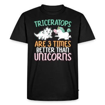 Les tricératops sont 3 fois meilleurs que les licornes Dino - T-shirt Premium bio Homme - noir - Devant - Nico (187cm)