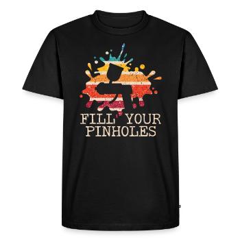 Rien ne nous hante comme des marques tourbillonnantes que nous n’avons pas vues - T-shirt Premium bio Homme - noir - Devant - Nico (187cm)