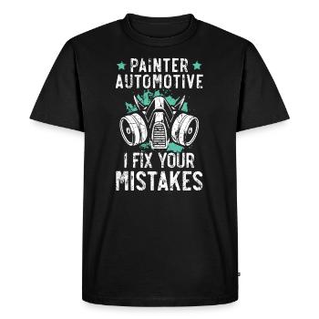 Peintre Automobile Je Corrige Vos Erreurs Voiture - T-shirt Premium bio Homme - noir - Devant - Nico (187cm)
