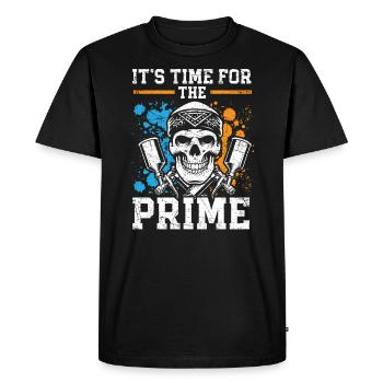 Il est temps pour le premier peintre de carrosserie automobile - T-shirt Premium bio Homme - noir - Devant - Nico (187cm)