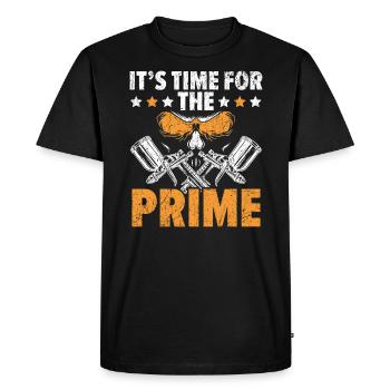 Il est temps pour le premier peintre de carrosserie automobile - T-shirt Premium bio Homme - noir - Devant - Nico (187cm)
