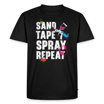 Ruban de sable Spray Repeat Car Auto Body Painter - T-shirt Premium bio Homme - noir - Devant - Nico (187cm)