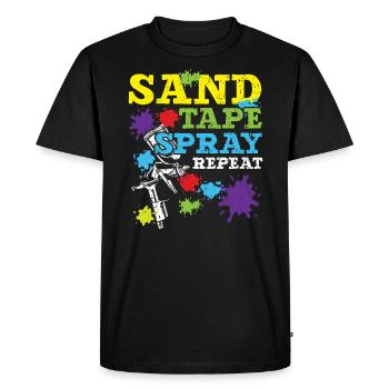 Ruban de sable Spray Repeat Car Auto Body Painter - T-shirt Premium bio Homme - noir - Devant - Nico (187cm)